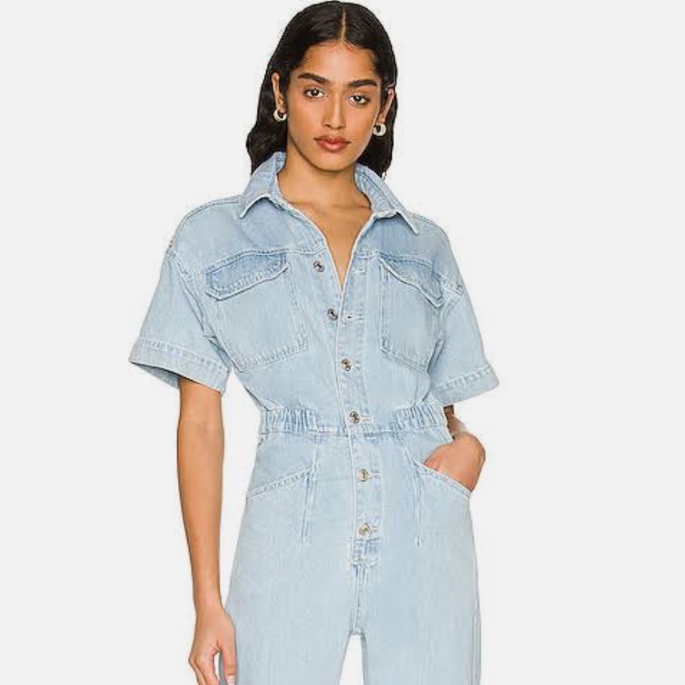 Free People We the Free Marci Denim Jumpsuit